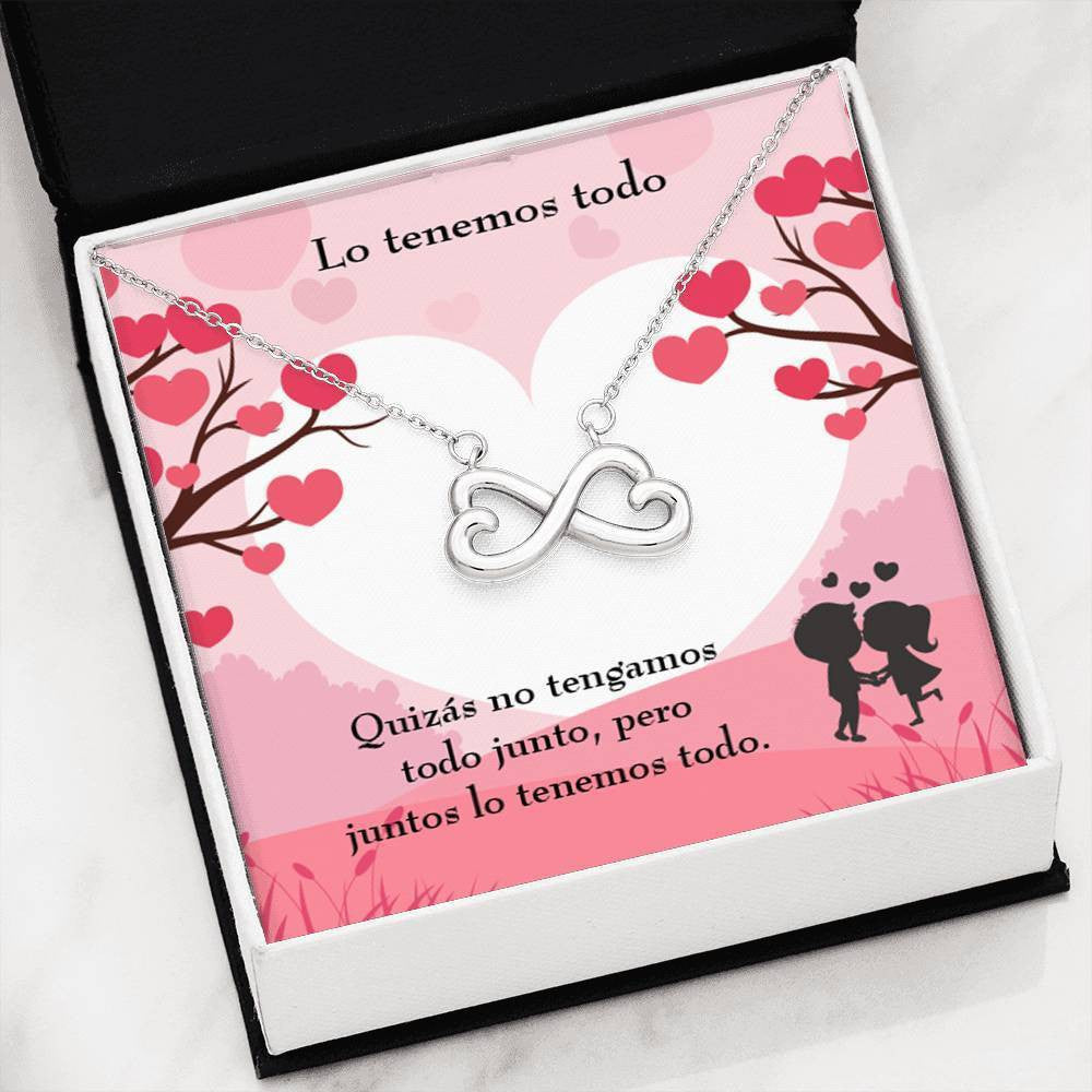 Lo Tenemos Todo Infinity Stainless Steel Pendant Spanish Message Card Gift For Wife - Infinity Love Necklace