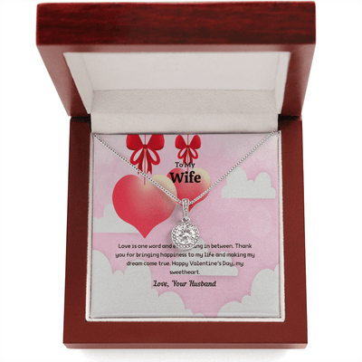 Wife Valentines Gift Love is One Word Eternal Union Necklace - Eternal Hope