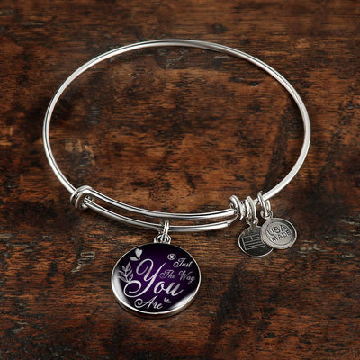 Daughter Gift Girlfriend Gift Just The Way You Are Bracelet Bracelet Stainless Steel or 18k Gold" - Luxury Circle Pendant Bangle Bracelet Meanful Gift Idea For Her/Him