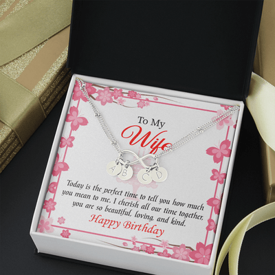 To My Wife Perfect Time Infinity Bracelet With Initial Charms - Infinity Bracelet