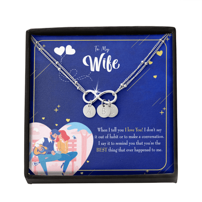 To My Wife Best Thing Happened Infinity Bracelet With Initial Charms - Infinity Bracelet