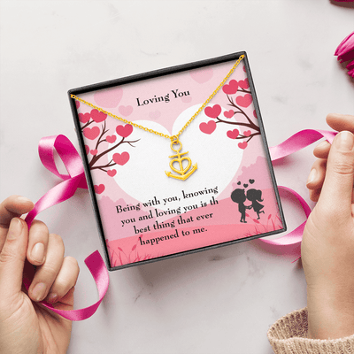Wife Necklace Gift Loving You Anchor Pendant Message Card - Anchor Necklace Love Messages Gifts