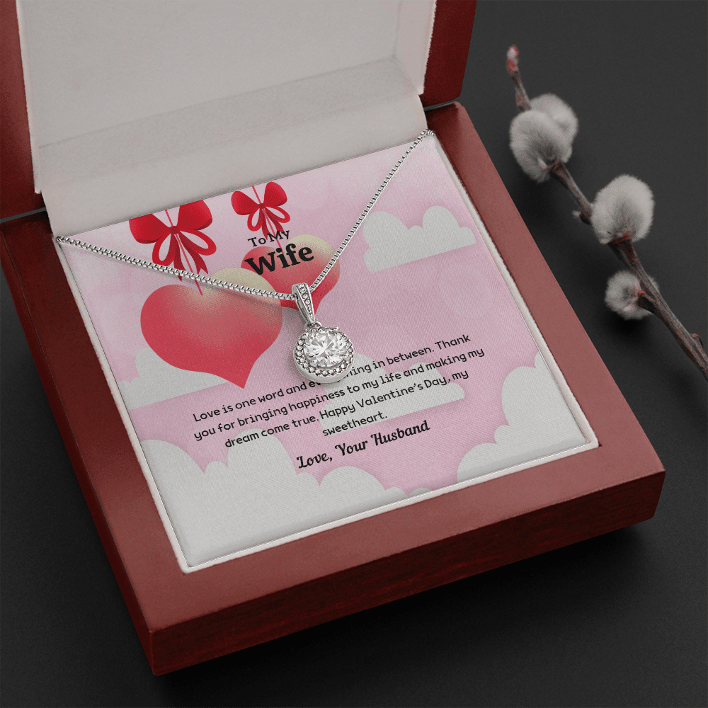 Wife Valentines Gift Love is One Word Eternal Union Necklace - Eternal Hope