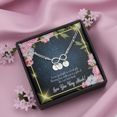 To My Wife Every Good Gift Infinity Bracelet With Initial Charms - Infinity Bracelet