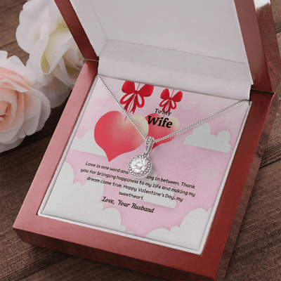 Wife Valentines Gift Love is One Word Eternal Union Necklace - Eternal Hope