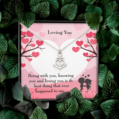 Wife Necklace Gift Loving You Anchor Pendant Message Card - Anchor Necklace Love Messages Gifts