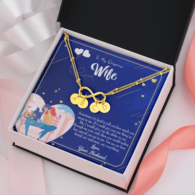 To My Wife My Soulmate My Everything Blue Infinity Bracelet With Initial Charms - Infinity Bracelet