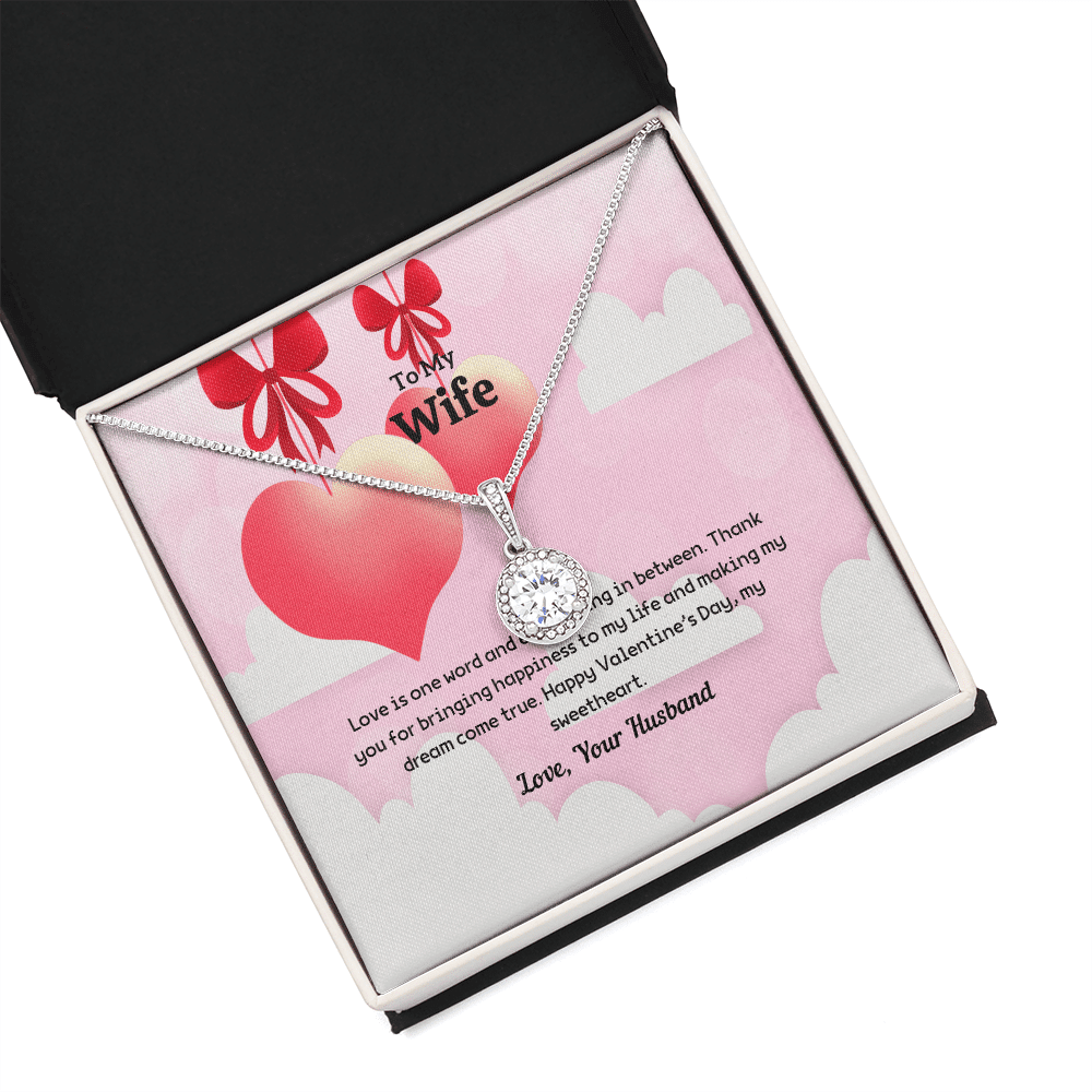 Wife Valentines Gift Love is One Word Eternal Union Necklace - Eternal Hope