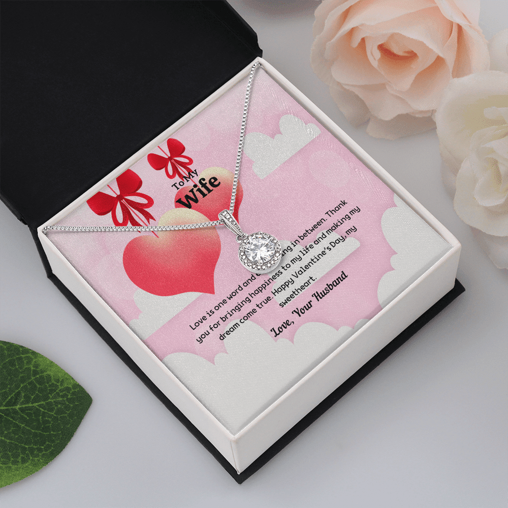 Wife Valentines Gift Love is One Word Eternal Union Necklace - Eternal Hope