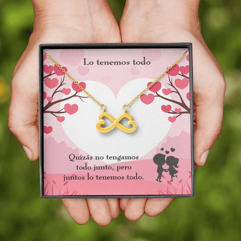 Lo Tenemos Todo Infinity Stainless Steel Pendant Spanish Message Card Gift For Wife - Infinity Love Necklace