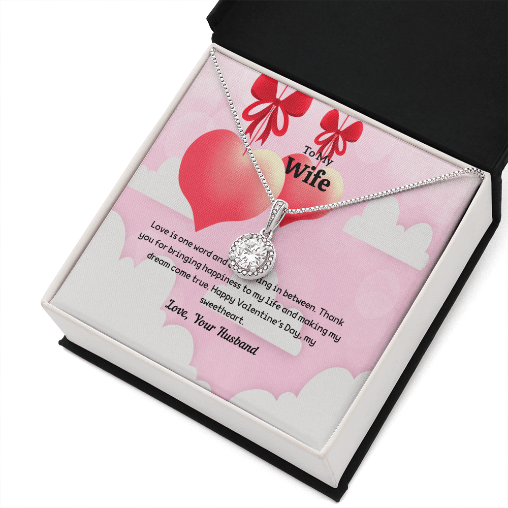 Wife Valentines Gift Love is One Word Eternal Union Necklace - Eternal Hope