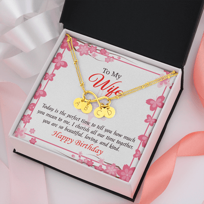 To My Wife Perfect Time Infinity Bracelet With Initial Charms - Infinity Bracelet
