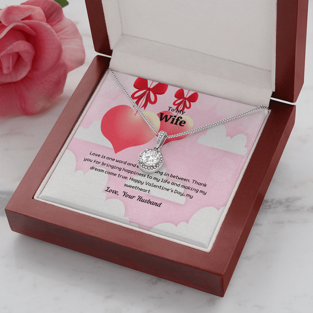 Wife Valentines Gift Love is One Word Eternal Union Necklace - Eternal Hope
