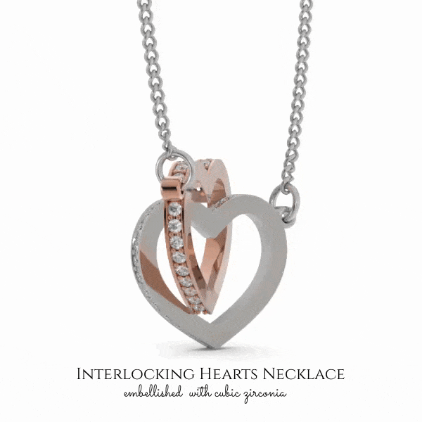 Girlfriend Necklace Message Card Out Of Habit Inseparable Love Pendant Surgical Steel Girlfriend Birthday Card Romantic - Interlocking Hearts Necklace