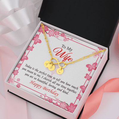 To My Wife Perfect Time Infinity Bracelet With Initial Charms - Infinity Bracelet