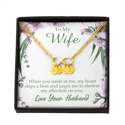 To My Wife When You Smile At Me Infinity Bracelet With Initial Charms - Infinity Bracelet