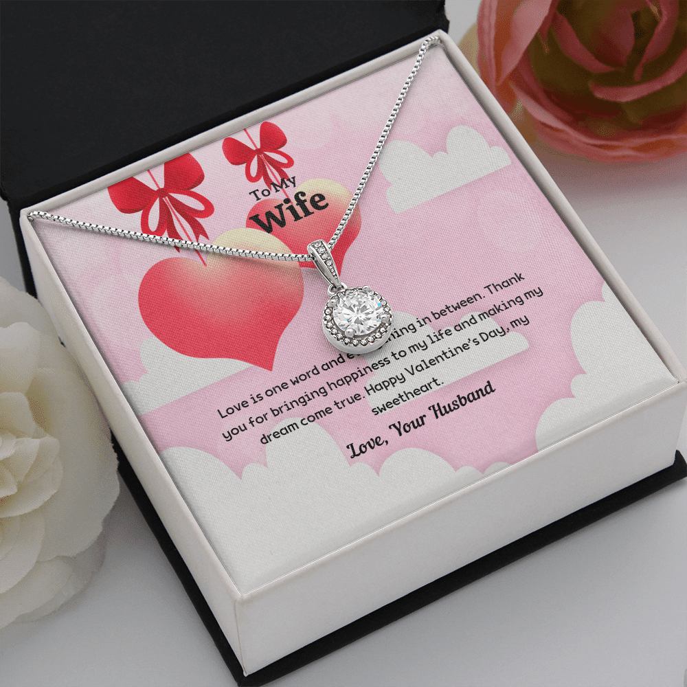 Wife Valentines Gift Love is One Word Eternal Union Necklace - Eternal Hope