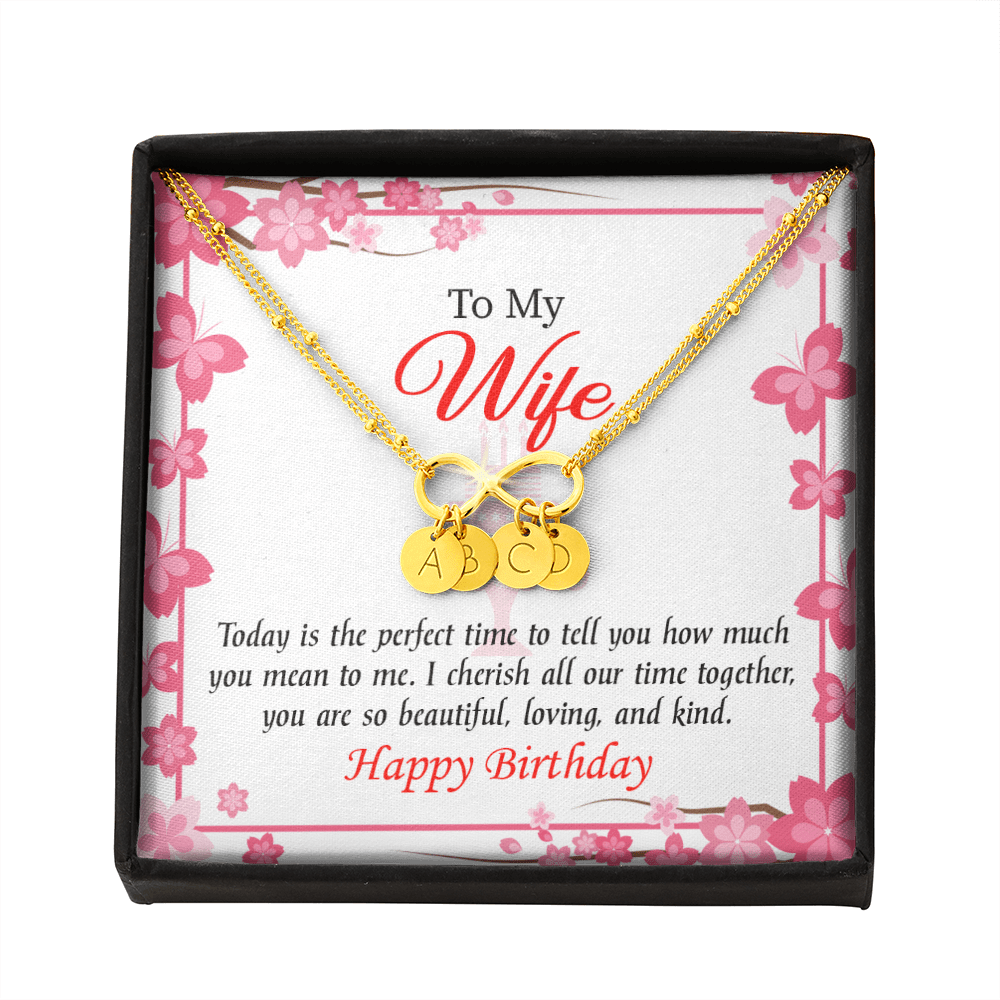 To My Wife Perfect Time Infinity Bracelet With Initial Charms - Infinity Bracelet