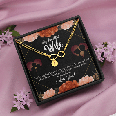 To My Wife Heart And Soul Infinity Bracelet With Initial Charms - Infinity Bracelet