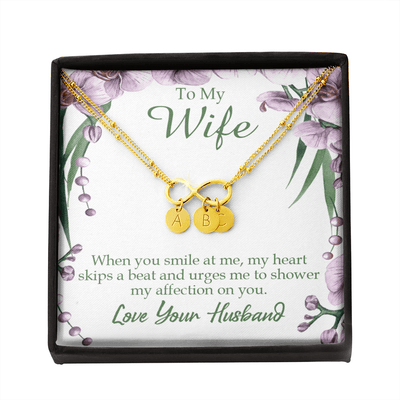 To My Wife When You Smile At Me Infinity Bracelet With Initial Charms - Infinity Bracelet