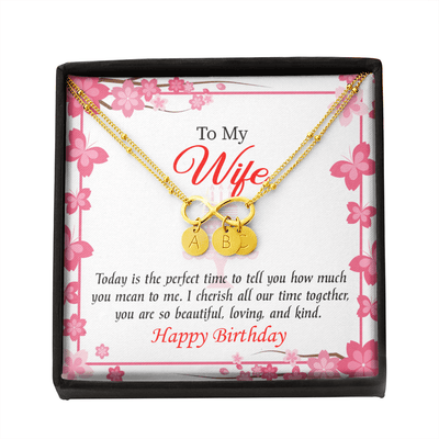To My Wife Perfect Time Infinity Bracelet With Initial Charms - Infinity Bracelet