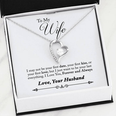 To My Wife Forever & Always Pendant 18k Gold or Stainless Steel 18" Necklace - Forever Love Necklace Gift Idea For Woman