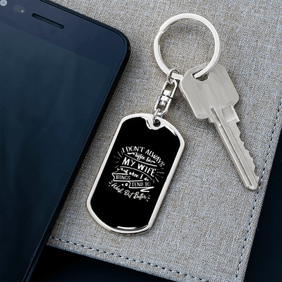 To My Wife  Work Out Better Keychain Stainless Steel or 18k Gold Dog Tag Keyring - Dog Tag with Swivel Keychain