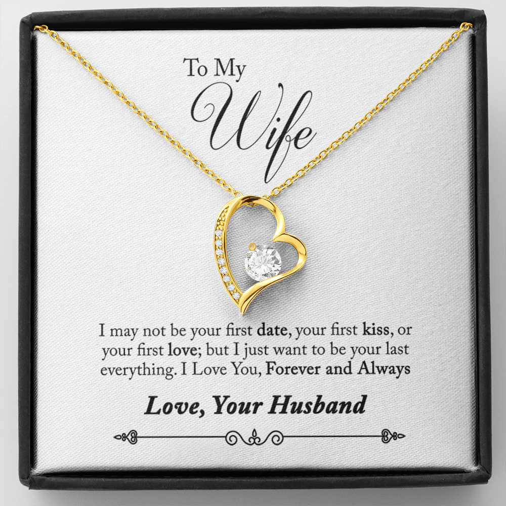To My Wife Forever & Always Pendant 18k Gold or Stainless Steel 18" Necklace - Forever Love Necklace Gift Idea For Woman