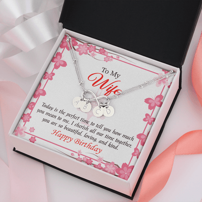 To My Wife Perfect Time Infinity Bracelet With Initial Charms - Infinity Bracelet