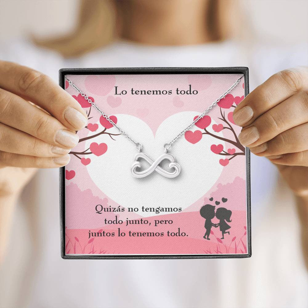 Lo Tenemos Todo Infinity Stainless Steel Pendant Spanish Message Card Gift For Wife - Infinity Love Necklace