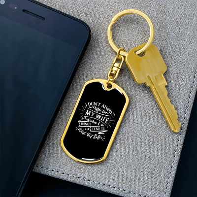 To My Wife  Work Out Better Keychain Stainless Steel or 18k Gold Dog Tag Keyring - Dog Tag with Swivel Keychain