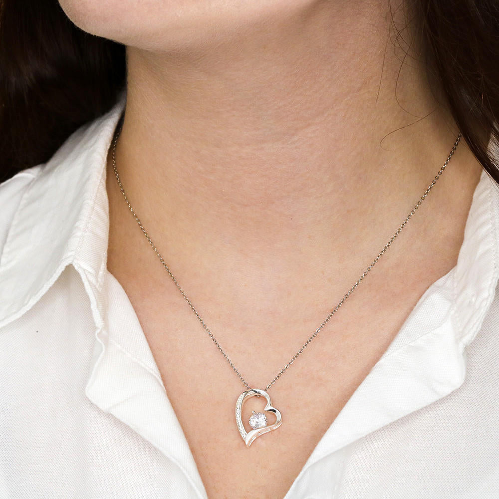 To My Wife Forever & Always Pendant 18k Gold or Stainless Steel 18" Necklace - Forever Love Necklace Gift Idea For Woman