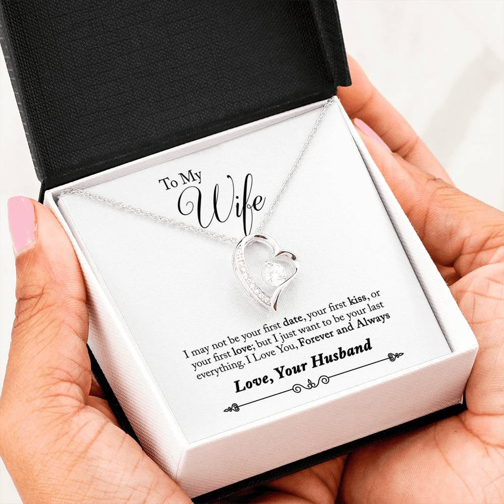 To My Wife Forever & Always Pendant 18k Gold or Stainless Steel 18" Necklace - Forever Love Necklace Gift Idea For Woman