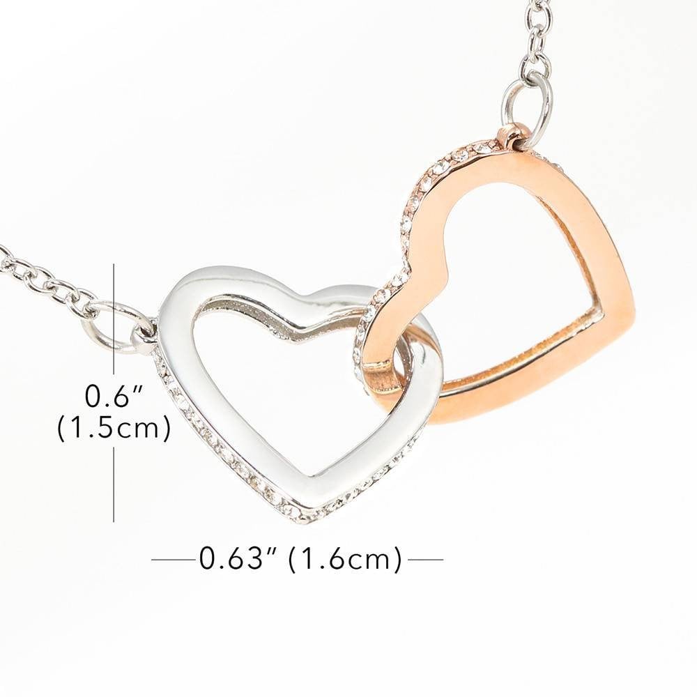 Wife Gift For Wife Birthday Because I Love You Inseparable Love Pendant 18k Rose Gold Finish 16� - Interlocking Hearts Necklace
