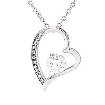 To My Wife You Make Me Smile Forever Pendant Necklace Message Card - Forever Love Necklace Gift Idea For Woman
