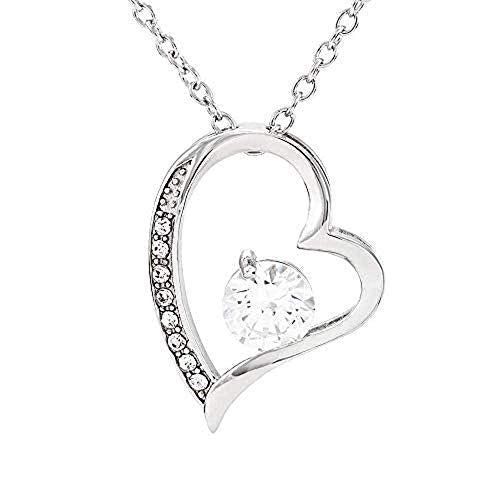 To My Wife You Make Me Smile Forever Pendant Necklace Message Card - Forever Love Necklace Gift Idea For Woman