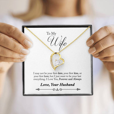 To My Wife Forever & Always Pendant 18k Gold or Stainless Steel 18" Necklace - Forever Love Necklace Gift Idea For Woman