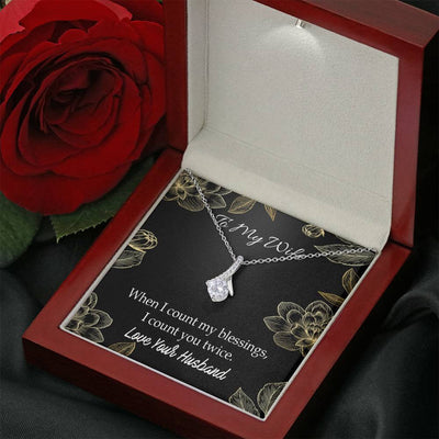To My Wife Blessings Eternity Ribbon Stone Necklace Jewelry Gift  Stainless Steel - Alluring Beauty Necklace Gift For Her