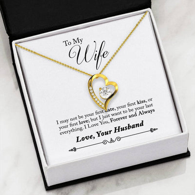 To My Wife Forever & Always Pendant 18k Gold or Stainless Steel 18" Necklace - Forever Love Necklace Gift Idea For Woman