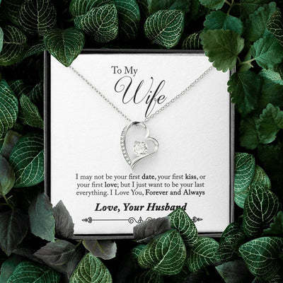 To My Wife Forever & Always Pendant 18k Gold or Stainless Steel 18" Necklace - Forever Love Necklace Gift Idea For Woman