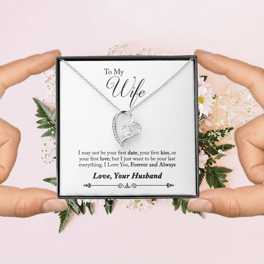 To My Wife Forever & Always Pendant 18k Gold or Stainless Steel 18" Necklace - Forever Love Necklace Gift Idea For Woman