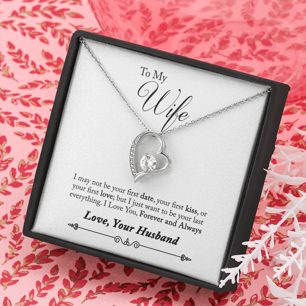 To My Wife Forever & Always Pendant 18k Gold or Stainless Steel 18" Necklace - Forever Love Necklace Gift Idea For Woman