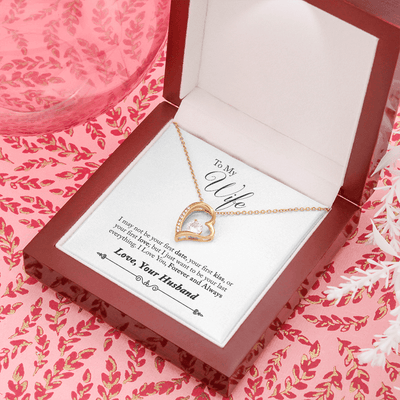 To My Wife Forever & Always Pendant 18k Gold or Stainless Steel 18" Necklace - Forever Love Necklace Gift Idea For Woman