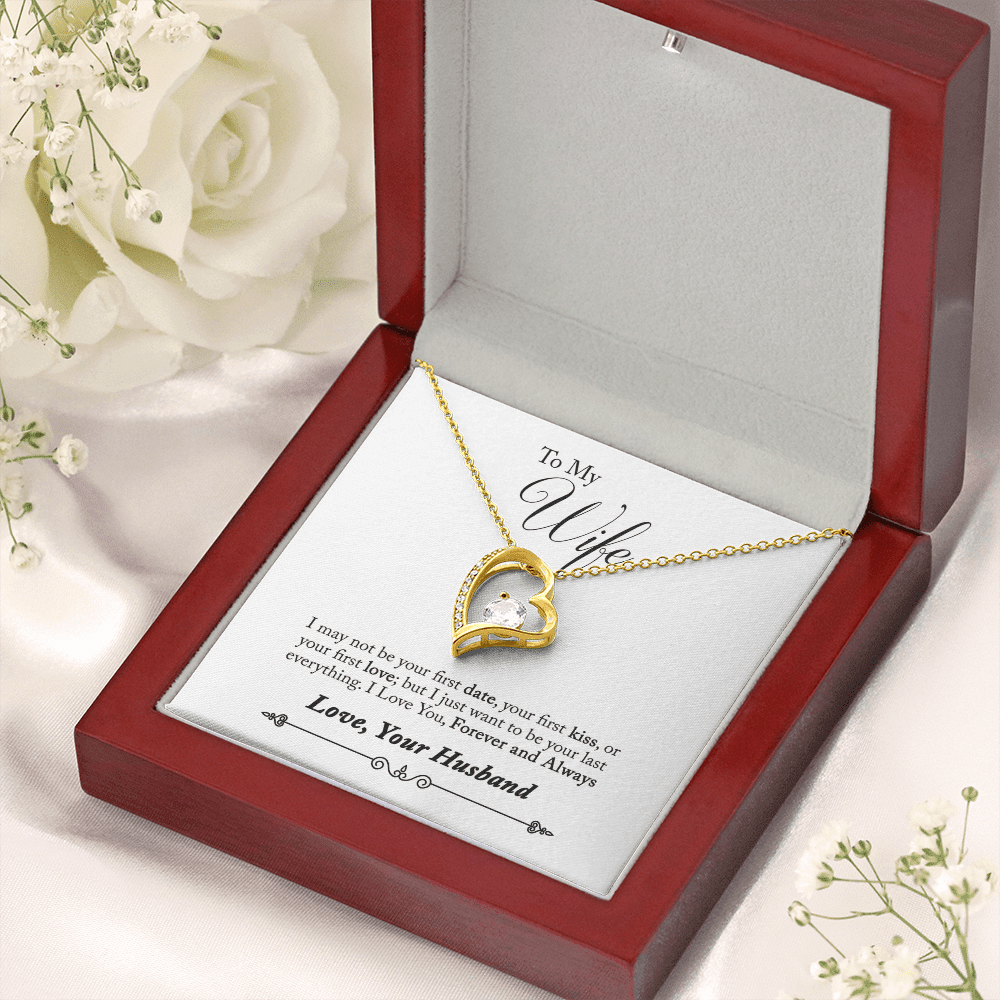 To My Wife Forever & Always Pendant 18k Gold or Stainless Steel 18" Necklace - Forever Love Necklace Gift Idea For Woman