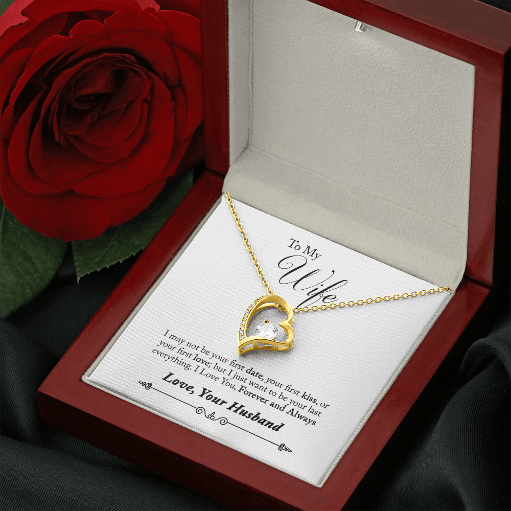 To My Wife Forever & Always Pendant 18k Gold or Stainless Steel 18" Necklace - Forever Love Necklace Gift Idea For Woman