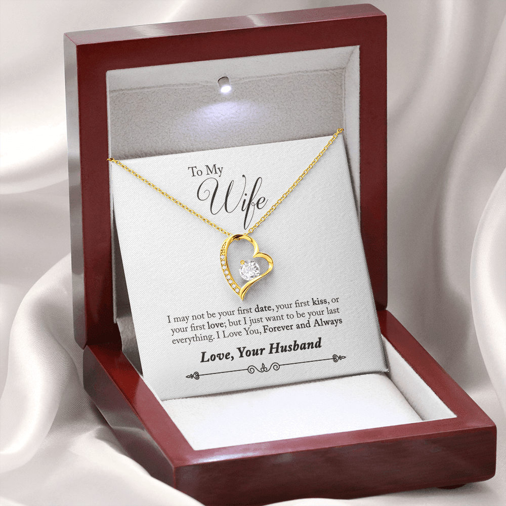To My Wife Forever & Always Pendant 18k Gold or Stainless Steel 18" Necklace - Forever Love Necklace Gift Idea For Woman