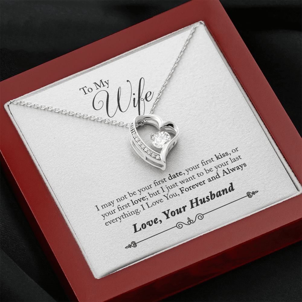 To My Wife Forever & Always Pendant 18k Gold or Stainless Steel 18" Necklace - Forever Love Necklace Gift Idea For Woman