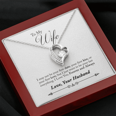 To My Wife Forever & Always Pendant 18k Gold or Stainless Steel 18" Necklace - Forever Love Necklace Gift Idea For Woman
