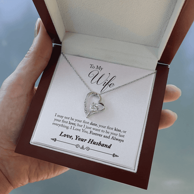 To My Wife Forever & Always Pendant 18k Gold or Stainless Steel 18" Necklace - Forever Love Necklace Gift Idea For Woman