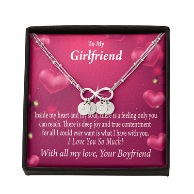 Girlfriend Deep Joy And True Contentment Infinity Bracelet With Initial Charms - Infinity Bracelet